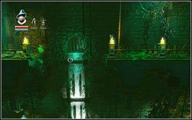 Po skorzystaniu z niego, znajdziesz się w korytarzy, który pokonasz idąc w lewo - Etap 7- Forsaken Dungeons (2) | Opis przejścia Trine - Trine - poradnik do gry