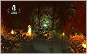 Po drugiej stronie poza kilkoma szkieletami znajdziesz windę i buteleczkę na korzeniu po prawej - Etap 8- Throne of the Lost King | Opis przejścia Trine - Trine - poradnik do gry