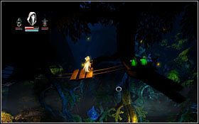 Następnie wróć na górę i korzystając z telekinezy czarodzieja, tudzież liny złodziejki, dostań się na górny pomost - Etap 10- Shadowthron Thicket | Opis przejścia Trine - Trine - poradnik do gry