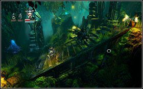 Po zeskoczeniu na dół i przejściu kilku metrów w prawo dotrzesz do punktu kontrolnego #5 - Etap 10- Shadowthron Thicket | Opis przejścia Trine - Trine - poradnik do gry