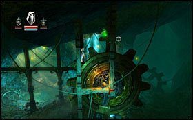 Idąc w prawo dotrzesz do drewnianej windy i wielkiego koła zębatego - Etap 12- Heartland Mines (1) | Opis przejścia Trine - Trine - poradnik do gry