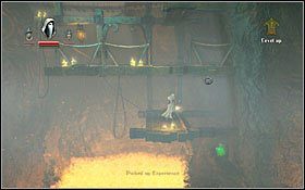 Nim udasz się w dalszą drogę w prawo, zejdź pobliskim rusztowaniem na sam dół - znajdziesz tam kolejne dwie mikstury (jedna niemal w lawie, na skalnej półce) - Etap 12- Heartland Mines (1) | Opis przejścia Trine - Trine - poradnik do gry
