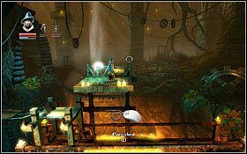 Wychodząc z małej jaskini do bardziej otwartej przestrzeni, częściowo wypełnionej lawą, czeka Cię trochę kombinowania - Etap 12- Heartland Mines (2) | Opis przejścia Trine - Trine - poradnik do gry