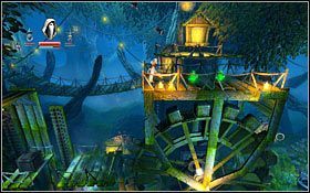 Teraz już możesz wskoczyć na górę, korzystając ze zdolności złodziejki - Etap 13- Bramblestoke Village (1) | Opis przejścia Trine - Trine - poradnik do gry