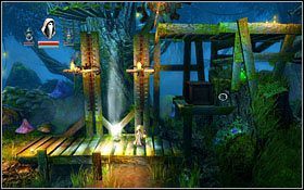 Po drugiej stronie zębatego koła - nim udasz się w dalszą wyprawę - zerknij w jego okolice, u dołu - Etap 13- Bramblestoke Village (1) | Opis przejścia Trine - Trine - poradnik do gry