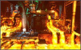 Gdy przedmiot wejdzie w Twoje posiadanie, zeskocz na sam dół i zniszcz deski znajdujące się pod sufitem - Etap 14- Iron Forge (1) | Opis przejścia Trine - Trine - poradnik do gry