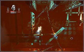 Z niego udaj się w górną partię pomieszczenia, korzystając przy tym z okazji, że w okolicy znajdziesz mnóstwo drewnianych uchwytów, w sam raz na linę złodziejki - Etap 14- Iron Forge (3) | Opis przejścia Trine - Trine - poradnik do gry