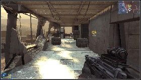 Przy jego pomocy odeprzyj atak wrogiej piechoty [1], a potem idź korytarzem [2] w stronę zachodniej wieży 7 - Rozdział 1 - Zapada ciemność (2) | Opis przejścia Frontlines Fuel of War - Frontlines: Fuel of War - poradnik do gry