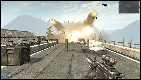 Kiedy teren będzie wolny podejdź do wyrzutni i podłóż ładunek wybuchowy [1] - Rozdział 2 - Magnaci przemysłowi (2) | Opis przejścia Frontlines Fuel of War - Frontlines: Fuel of War - poradnik do gry