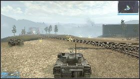 Po wypełnieniu tego zadania zejdź na dół i udaj się na rozległy plac z czerwoną flarą, na którym za chwilę wylądują pojazdy pancerne [1] - Rozdział 2 - Magnaci przemysłowi (2) | Opis przejścia Frontlines Fuel of War - Frontlines: Fuel of War - poradnik do gry