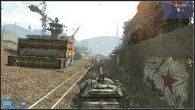 Po walce wjedź na most [1] i zacznij jechać w stronę bramy 8a, którą będziesz musiał zająć (tzn - Rozdział 2 - Magnaci przemysłowi (2) | Opis przejścia Frontlines Fuel of War - Frontlines: Fuel of War - poradnik do gry