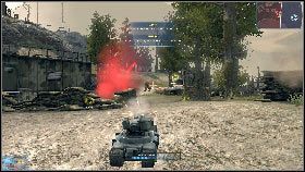 Podnieś ze stołu latającą sondę [1], a potem podejdź zbliż się do kolejnego stanowiska wartowniczego 5, aktywuj ponownie mobilny karabin i przy jego pomocy uporaj się z kolejną partią przeciwników [2] - Rozdział 3 - Kowadło (2) | Opis przejścia Frontlines Fuel of War - Frontlines: Fuel of War - poradnik do gry