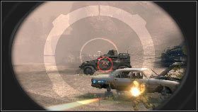 Jednocześnie cały czas miej oko na ruiny z lewej [1], gdzie często chowają się wrodzy żołnierze - Rozdział 3 - Kowadło (2) | Opis przejścia Frontlines Fuel of War - Frontlines: Fuel of War - poradnik do gry