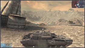 Po eksplozji wróć do czołgu i zajmij nim [1] bazę pancerną 5 znajdującą się w połowie drogi do drugiej artylerii 6 - Rozdział 3 - Cmentarz (1) | Opis przejścia Frontlines Fuel of War - Frontlines: Fuel of War - poradnik do gry