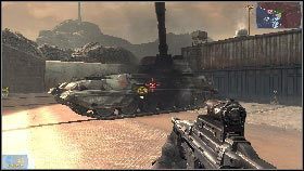 Opuść pojazd, dobij obrońców [1] i wysadź następne działo [2] - Rozdział 3 - Cmentarz (2) | Opis przejścia Frontlines Fuel of War - Frontlines: Fuel of War - poradnik do gry