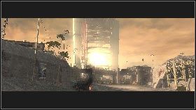 Następnie podłóż ładunek przy przewodzie paliwa [1] i z bezpiecznej odległości przyjrzyj się ostatniej eksplozji w tej misji [2] - Rozdział 3 - Cmentarz (2) | Opis przejścia Frontlines Fuel of War - Frontlines: Fuel of War - poradnik do gry