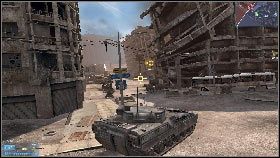 Po krótkiej przerwie podnieś leżącą na stole broń [1], wsiądź do wozu opancerzonego i skieruj się do zachodniej blokady 8 - Rozdział 5 - Kwatera (2) | Opis przejścia Frontlines Fuel of War - Frontlines: Fuel of War - poradnik do gry