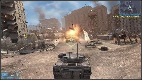 Po zniszczeniu pancerniaka wjedź na plac posterunku i rozpraw się z piechotą [1] - Rozdział 5 - Kwatera (2) | Opis przejścia Frontlines Fuel of War - Frontlines: Fuel of War - poradnik do gry