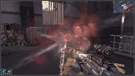 Po uporaniu się z nimi udaj się na schody [1], znajdujące się naprzeciwko drzwi wejściowych - Rozdział 6 - Historia się powtarza (1) | Opis przejścia Frontlines Fuel of War - Frontlines: Fuel of War - poradnik do gry