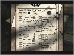 Przy budkach telefonicznych na ławie leży tabliczka z zapiskami #1 - Stacja Dowerton - sygnał STOP | Opis przejścia Dark Fall 3 Lost Souls - Dark Fall 3: Lost Souls - poradnik do gry