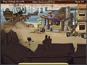 Udaj się teraz na plażę, skąd zabierz niepotrzebny już hamak (sieć), a nuż jeszcze się do czegoś przyda - Groggy Island (1) | Opis przejścia Jolly Rover - Jolly Rover - poradnik do gry