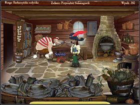 Z butelką wina maszeruj na plażę i do chaty Rona - flaszka jest zakorkowana i trzeba ją otworzyć, do czego wykorzystaj czaszkę w ogrodzeniu posiadłości - Groggy Island (2) | Opis przejścia Jolly Rover - Jolly Rover - poradnik do gry