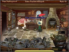 Zainteresuj się teraz ciut lepiej widoczną szafką na prawo od regału z książkami, a tuż za zadkiem kucharza - Groggy Island (2) | Opis przejścia Jolly Rover - Jolly Rover - poradnik do gry