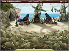 Tam skieruj się w prawo (do punktu widokowego), gdzie sprawdź kule przy armacie po lewej - znajdziesz srebrnika - Shipwreck Island (1) | Opis przejścia Jolly Rover - Jolly Rover - poradnik do gry