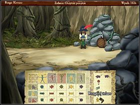 Ponownie kliknij wizerunkiem beczki na blokadzie, a Jolly dotoczy ją pod stertę kamieni - Shipwreck Island (1) | Opis przejścia Jolly Rover - Jolly Rover - poradnik do gry