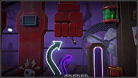Zaganiamy wszystkie boty na prawo - żeby to zrobić biegniemy całkiem na lewo, aby milusińscy nas wyminęli - Zaostrzony rygor | Fabryka lepszego jutra | LittleBigPlanet 2 - LittleBigPlanet 2 - poradnik do gry