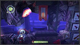 Alternatywna wersja - za pierwszym dystrybutorem bomb można rozwalić zaprawę w suficie - Bum za zeta (1) | Fabryka lepszego jutra | LittleBigPlanet 2 - LittleBigPlanet 2 - poradnik do gry