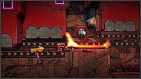 Kawałek dalej czeka na nas najtrudniejszy fragment przeprawy z Sackbotami - linia produkcyjna ze zgniatarkami - Przetwarzanie śmieci | Fabryka lepszego jutra | LittleBigPlanet 2 - LittleBigPlanet 2 - poradnik do gry