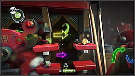 Szósty przedmiot najłatwiej zdobyć z miejsca, gdzie był piąty - wystarczy zeskoczyć poniżej z jednej platformy na drugą - Gdakanie zasad | Fabryka lepszego jutra | LittleBigPlanet 2 - LittleBigPlanet 2 - poradnik do gry