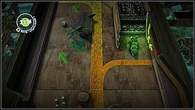 W trzeciej części drzewa znajdziemy kluczyk - jest w kółku otoczonym liśćmi (trzeba je objechać od góry) - Na gąsienice! | Azyl Ewy | LittleBigPlanet 2 - LittleBigPlanet 2 - poradnik do gry