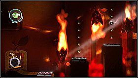 W pewnym momencie będziemy musieli przeskoczyć na świetlikiem na następną platformę - Przy dobrej zabawie świetliki szybko lecą | Azyl Ewy | LittleBigPlanet 2 - LittleBigPlanet 2 - poradnik do gry