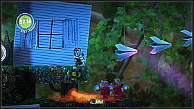 W pewnym momencie znajdziemy się w miejscu ze skoczniami i płonącymi platformami - ogień trudno tu ugasić bo u góry szaleją diabły - Casa Del Higginbotam | Azyl Ewy | LittleBigPlanet 2 - LittleBigPlanet 2 - poradnik do gry