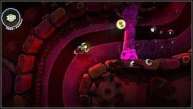 Zbieramy cztery przedmioty - będą przed nami uciekać (warto potraktować je szczypcami - R1) - Najazd najeźdźców ciał | Azyl Ewy | LittleBigPlanet 2 - LittleBigPlanet 2 - poradnik do gry