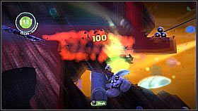 Po drugiej stronie ciągniemy za przełącznik i dosiadamy królika - Królik z Żelaza | Kosmos | LittleBigPlanet 2 - LittleBigPlanet 2 - poradnik do gry