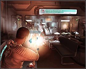 Przystąp do atakowania pojawiających się potworów #1, pamiętając o tym żeby w pierwszej kolejności celować w ich dolne kończyny - Rozdział 1 (4) | Opis przejścia gry Dead Space 2 - Dead Space 2 - poradnik do gry