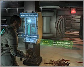 Stazę możesz zregenerować z pomocą jednej z dwóch znajdujących się tu stacji (Stasis Recharge) #1 - Rozdział 1 (4) | Opis przejścia gry Dead Space 2 - Dead Space 2 - poradnik do gry