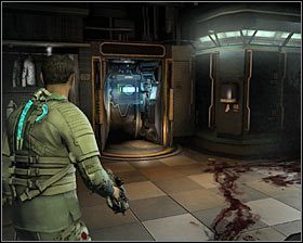 Zacznij tu od zbadania prawego korytarza, dzięki czemu dotrzesz do szafki, w której schowany został kolejny Power Node #1 - Rozdział 1 (5) | Opis przejścia gry Dead Space 2 - Dead Space 2 - poradnik do gry