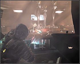 Stwory najprawdopodobniej będą mogły do Ciebie podbiegać z dwóch różnych stron, tak więc dokładnie monitoruj okolicę, a w szczególności słabiej oświetlone miejsca #1 - Rozdział 3 (4) | Opis przejścia gry Dead Space 2 - Dead Space 2 - poradnik do gry