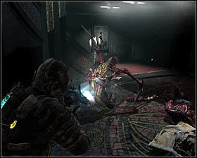Wkrótce pojawi się tu jeszcze jedna grupa potworów #1 - Rozdział 4 (1) | Opis przejścia gry Dead Space 2 - Dead Space 2 - poradnik do gry