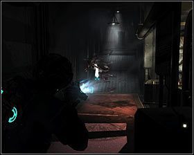 Zatrzymaj się po dotarciu w pokazane na pierwszym screenie miejsce #1 - Rozdział 5 (2) | Opis przejścia gry Dead Space 2 - Dead Space 2 - poradnik do gry