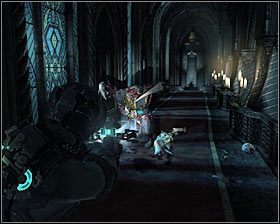 Bądź gotowy na to, że po dotarciu na górne balkoniki w okolicy zaczną pojawiać się nowe potwory - Rozdział 5 (3) | Opis przejścia gry Dead Space 2 - Dead Space 2 - poradnik do gry