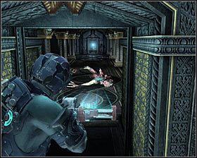 Jeżeli chcesz, możesz zbadać niewielki balkonik znajdujący się na wprost od wyjścia, odnajdując standardowy przedmiot - Rozdział 5 (3) | Opis przejścia gry Dead Space 2 - Dead Space 2 - poradnik do gry