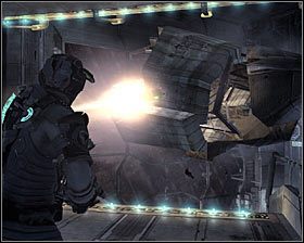 Wyceluj teraz z dowolnej broni w pokazaną na pierwszym screenie czerwoną zakrętkę #1 - Rozdział 7 (1) | Opis przejścia gry Dead Space 2 - Dead Space 2 - poradnik do gry