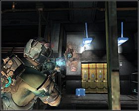 Wybierając lewy korytarz musisz liczyć się z odnalezieniem nekromorfów na ziemi #1 oraz na lewej ścianie #2 - Rozdział 7 (2) | Opis przejścia gry Dead Space 2 - Dead Space 2 - poradnik do gry