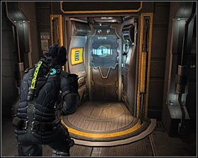 W pomieszczeniu tym odnajdziesz standardowy przedmiot, szafkę na ścianie oraz nowy Power Node #1 - Rozdział 7 (2) | Opis przejścia gry Dead Space 2 - Dead Space 2 - poradnik do gry