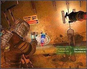 Zacznij od złapania z pomocą kinezy pojemnika, który odnajdziesz po prawej stronie #1 - Rozdział 8 (2) | Opis przejścia gry Dead Space 2 - Dead Space 2 - poradnik do gry